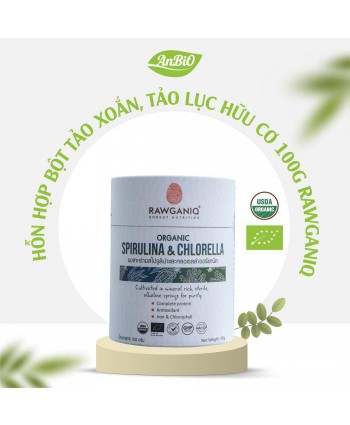 Organic spirulina & Chlorella 100g Hốn hợp Bột tảo xoắn, tảo lục hữu cơ 100g