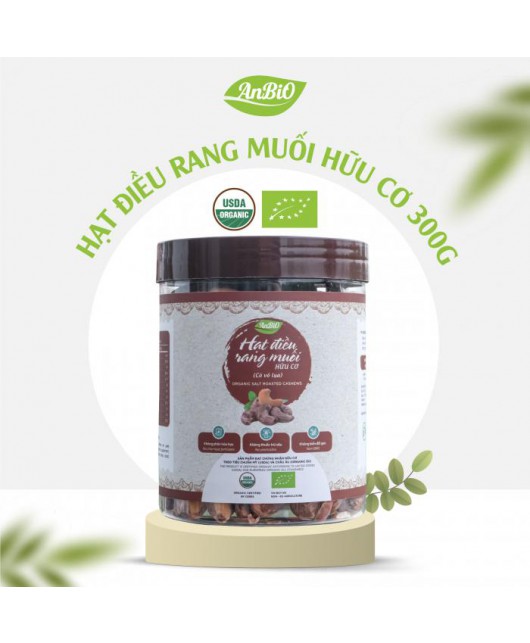 Hạt điều rang muối hữu cơ - Có vỏ lụa 300g
