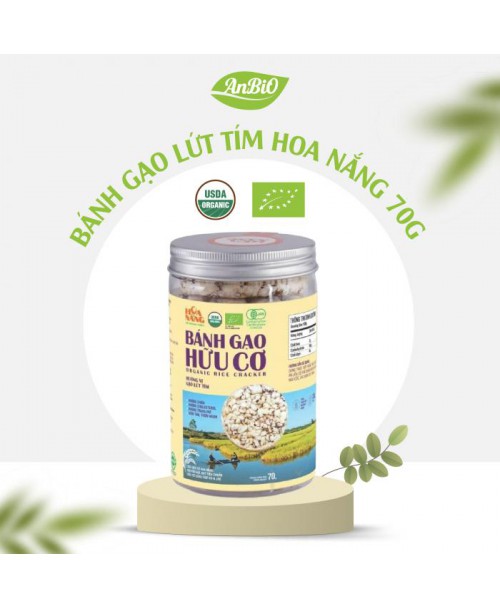 Bánh gạo lứt tím hữu cơ Hoa Nắng 70g