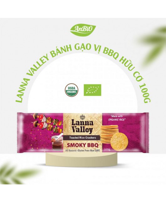 Lanna Valley Bánh gạo vị BBQ hữu cơ 100g
