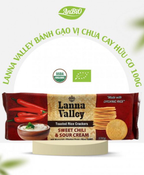 Lanna Valley Bánh gạo vị chua cay hữu cơ 100g 