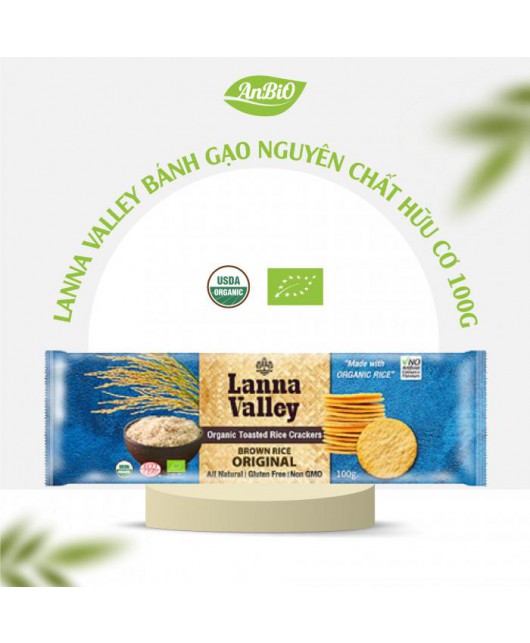 Lanna Valley Bánh gạo nguyên chất hữu cơ 100g