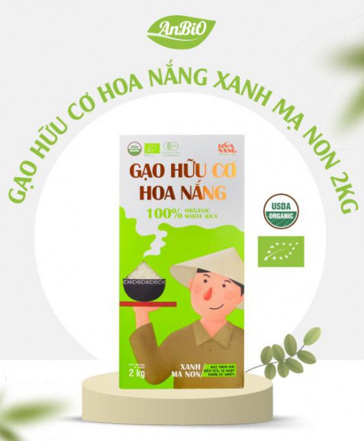 Gạo Hữu Cơ Hoa Nắng Xanh Mạ Non - 2kg
