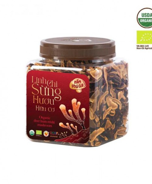 NẤM LINH CHI SỪNG HƯƠU ORGANIC (THÁI LÁT)200g