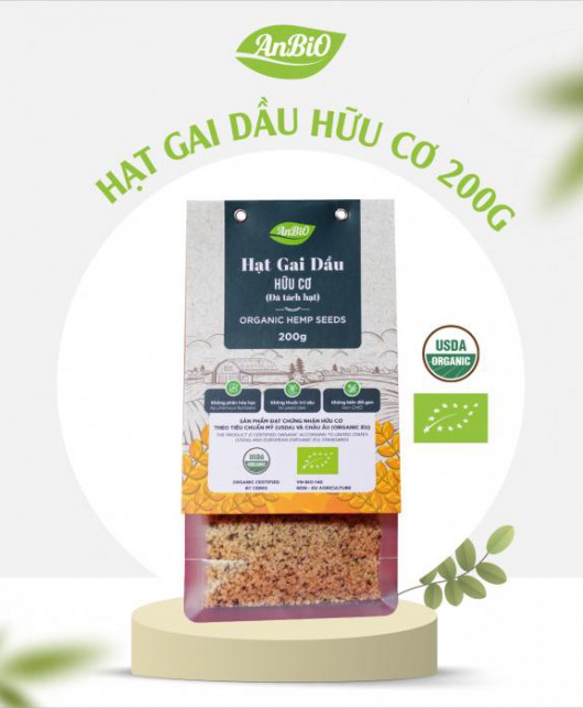 Hạt gai dầu hữu cơ tách vỏ 200g