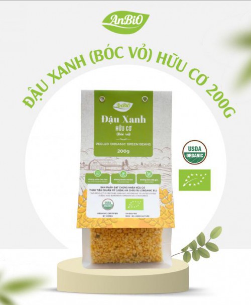 Đậu xanh hữu cơ AnBiO (bóc vỏ ) 200g