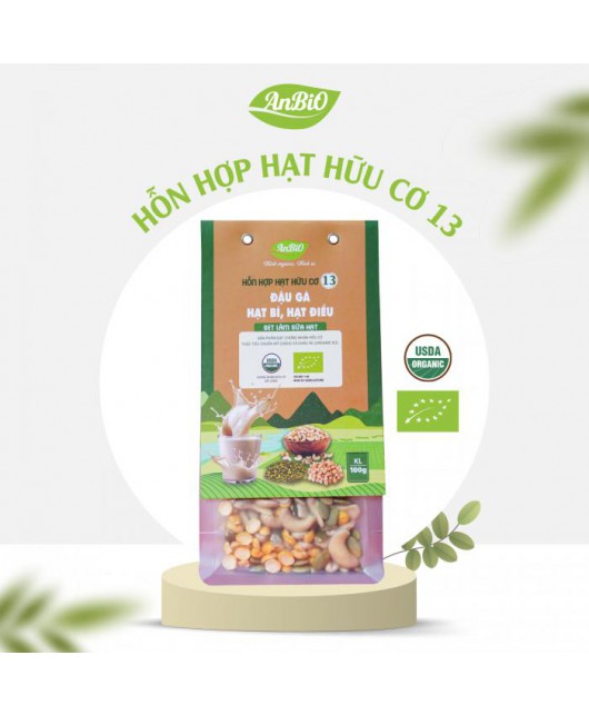 Hỗn hợp hạt hữu cơ 13 | Đậu gà - Hạt bí - Hạt điều