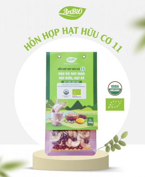 Hỗn hợp hạt hữu cơ 11 | Hạt điều - Ý dĩ - Đậu lăng đỏ
