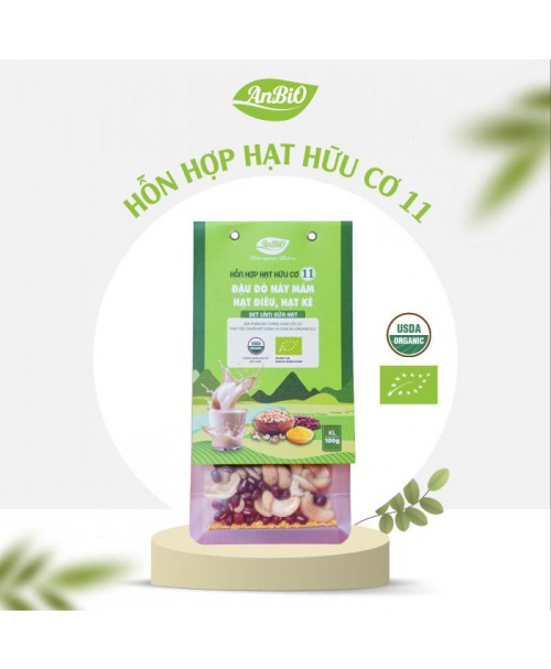 Hỗn hợp hạt hữu cơ 11 | Hạt điều - Ý dĩ - Đậu lăng đỏ