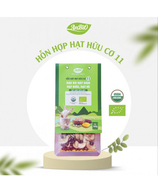 Hỗn hợp hạt hữu cơ 11 | Hạt điều - Ý dĩ - Đậu lăng đỏ