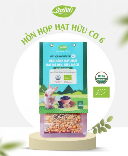 Hỗn hợp hạt hữu cơ 6 | Hạt điều - Kiều mạch- Đậu xanh nảy mầm