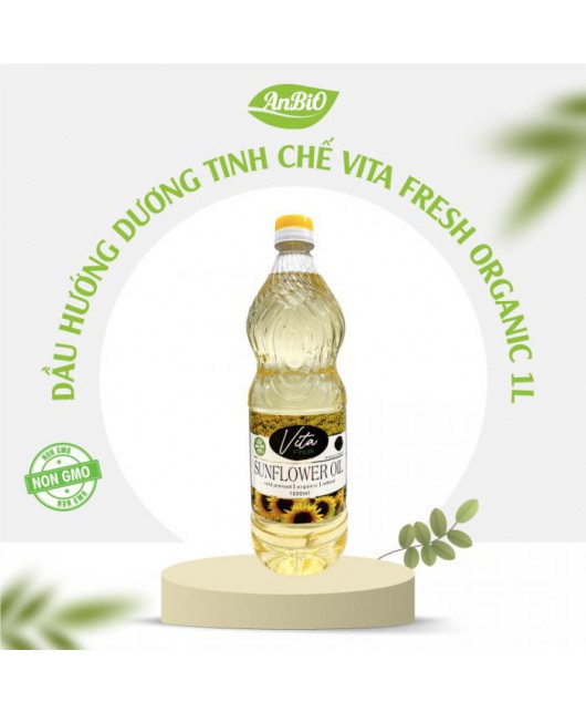 Dầu hướng dương tinh chế Vita Fresh Organic chai 1 Lít