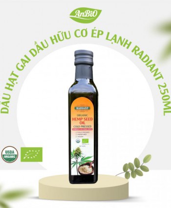 Dầu hạt gai dầu hữu cơ ép lạnh Radiant 250ml