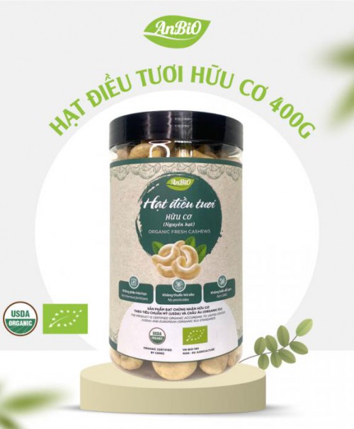 Hạt điều nhân trắng hữu cơ - 400gr 