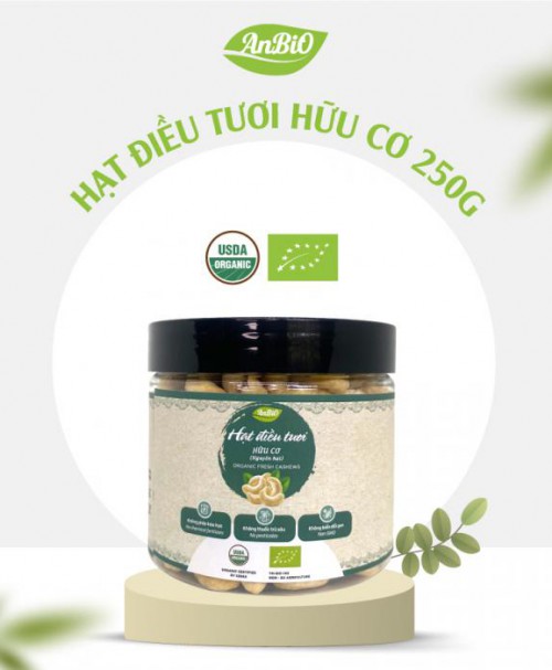 Hạt điều nhân trắng hữu cơ - 250gr