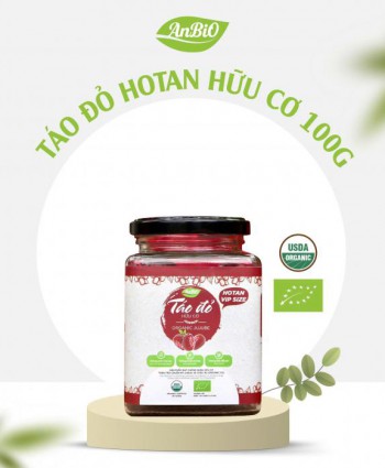 Táo đỏ Hotan hữu cơ 100g (Lọ thủy tinh) 