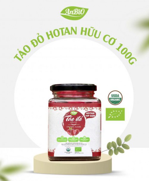 Táo đỏ Hotan hữu cơ 100g (Lọ thủy tinh)